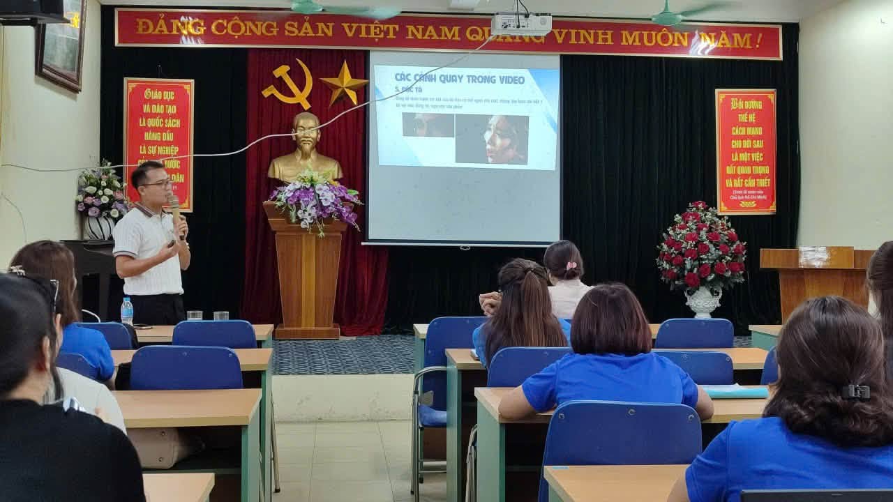 Slide hướng dẫn phân tích các cảnh quay cận, trung và toàn cảnh trong môi trường lớp học.