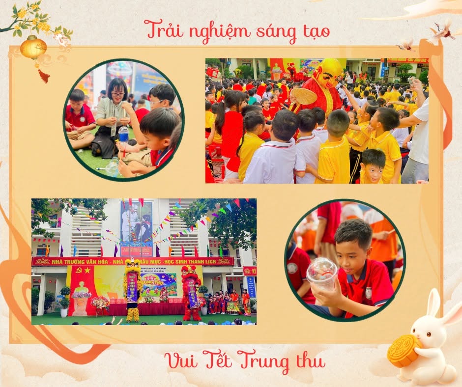 Học sinh toàn trường tập trung theo dõi các tiết mục nghệ thuật và hào hứng tham gia các trò chơi tập thể.