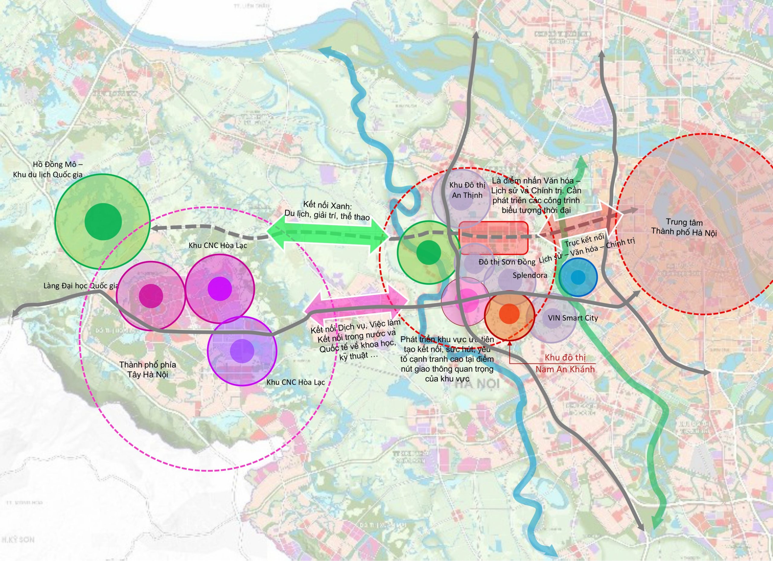 Mạng lưới liên kết vùng đa chiều từ dự án Metropoli5 tới các trung tâm hành chính, thương mại và công nghệ cao