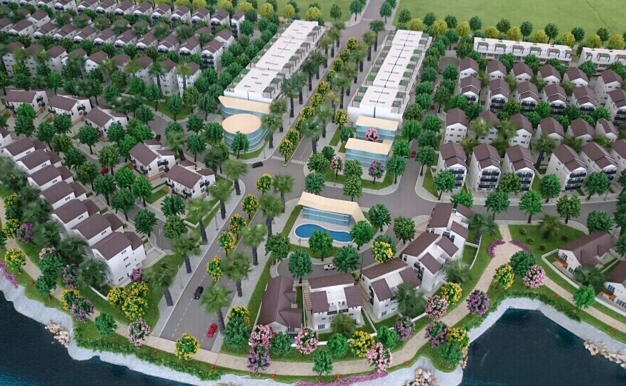 Phong cách kiến trúc Địa Trung Hải trang nhã kết hợp sân vườn sinh thái tại dự án Vinhomes Thăng Long.