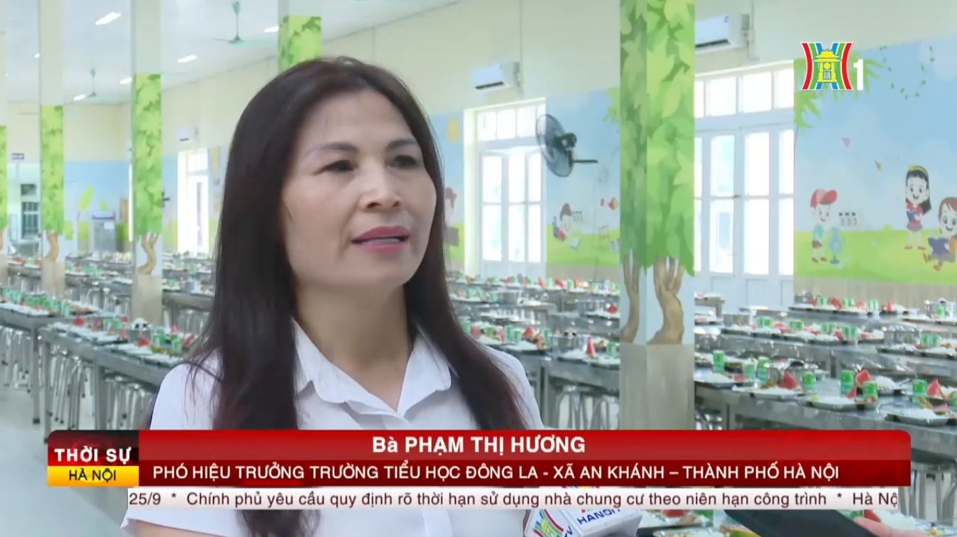 Bà Phạm Thị Hương – Phó Hiệu trưởng Trường Tiểu học Đông La thông tin về công tác tổ chức bán trú tại nhà trường.