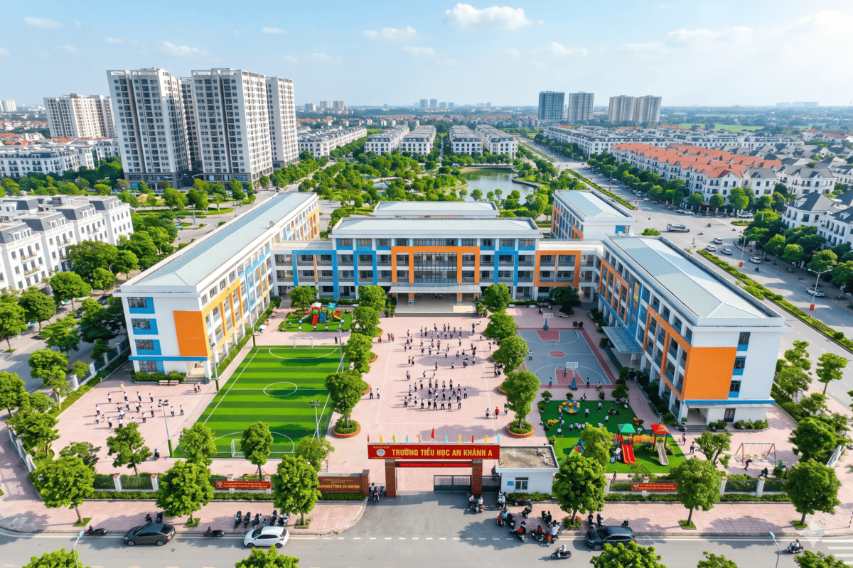 Mạng lưới trường học tại khu vực xã An Khánh ngày càng được đầu tư khang trang nhằm đón đầu lượng cư dân trẻ đổ về an cư. (hình ảnh chỉ mang tính chất minh hoạ)