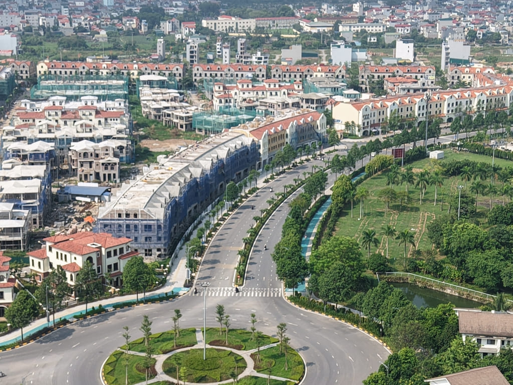 Vị trí kế cận vòng xuyến giao thông lớn giúp việc tiếp cận các dãy shophouse vô cùng thuận lợi.